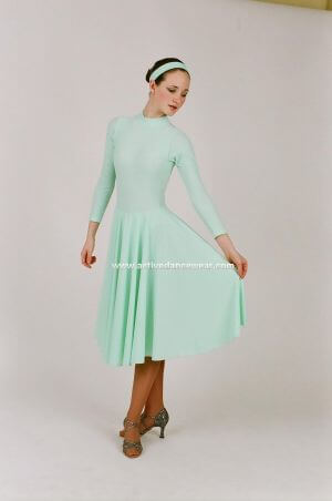 Long Sleeve Turtleneck Ballroom Dance Dress