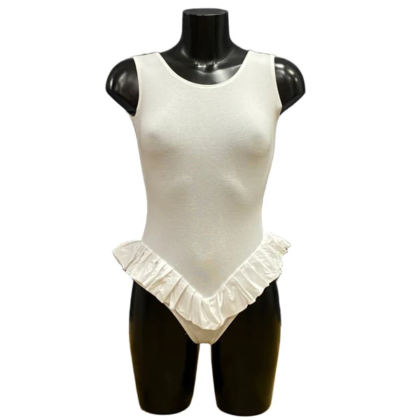 Cotton Sleeveless Frilled Leotard