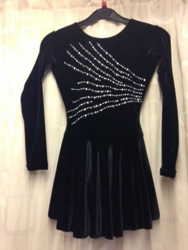 Manhattan Smooth Velour Long Sleeved Ice Skating Dress