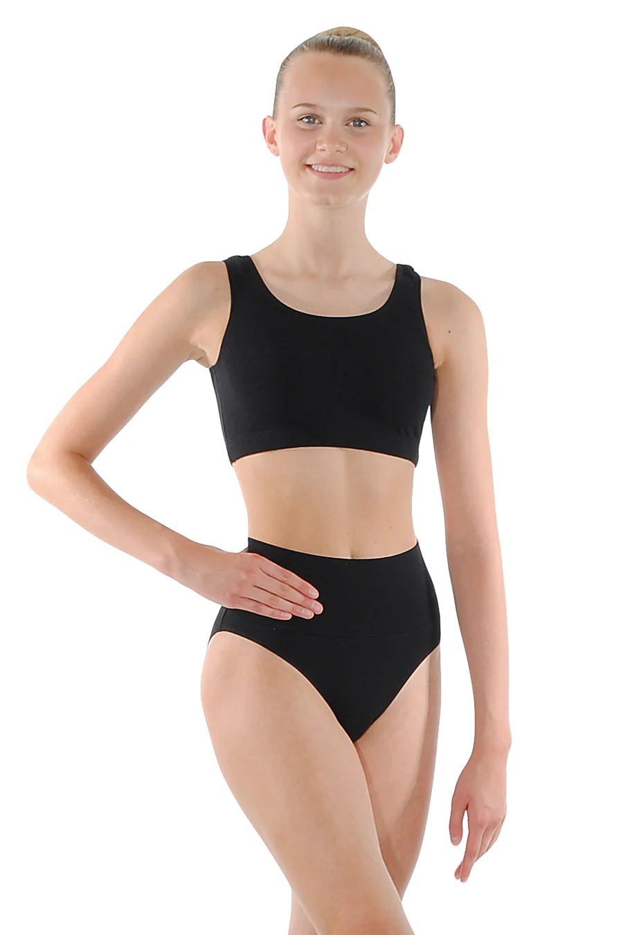 Black Cotton Crop Top