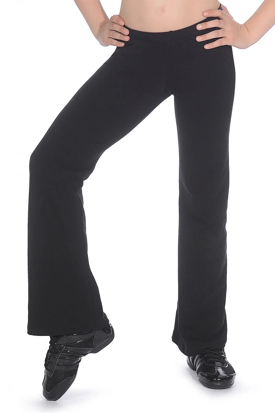 Black Cotton Jazz Pants Bootleg
