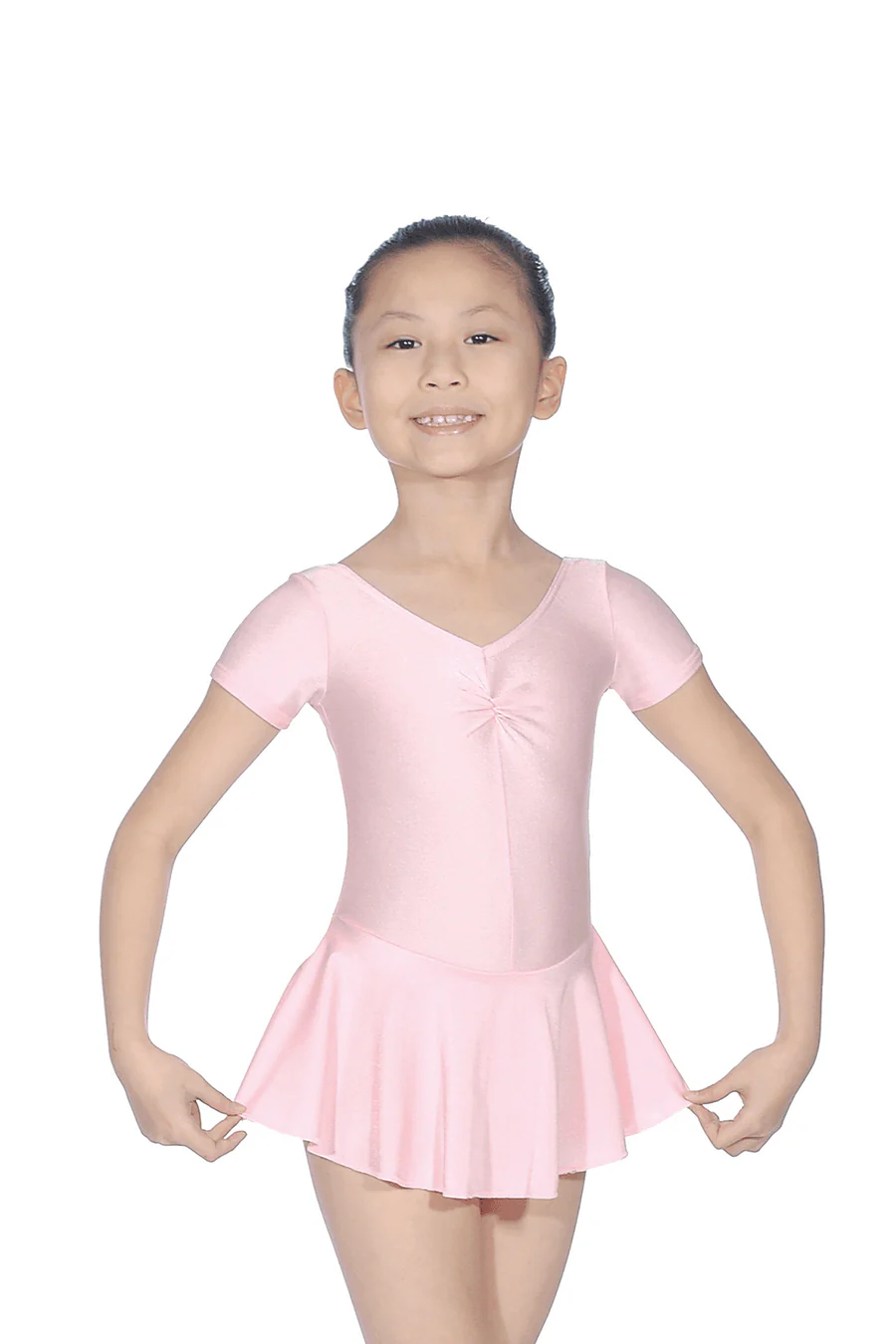 Short Sleeve Lycra Leotard With Skirt