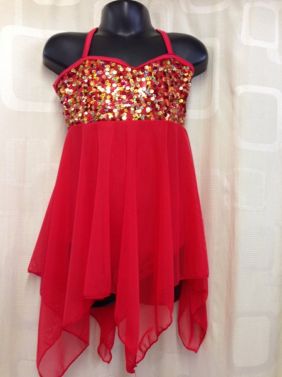 Contemporary Red Sequin Lyrical Slow Dance Dress